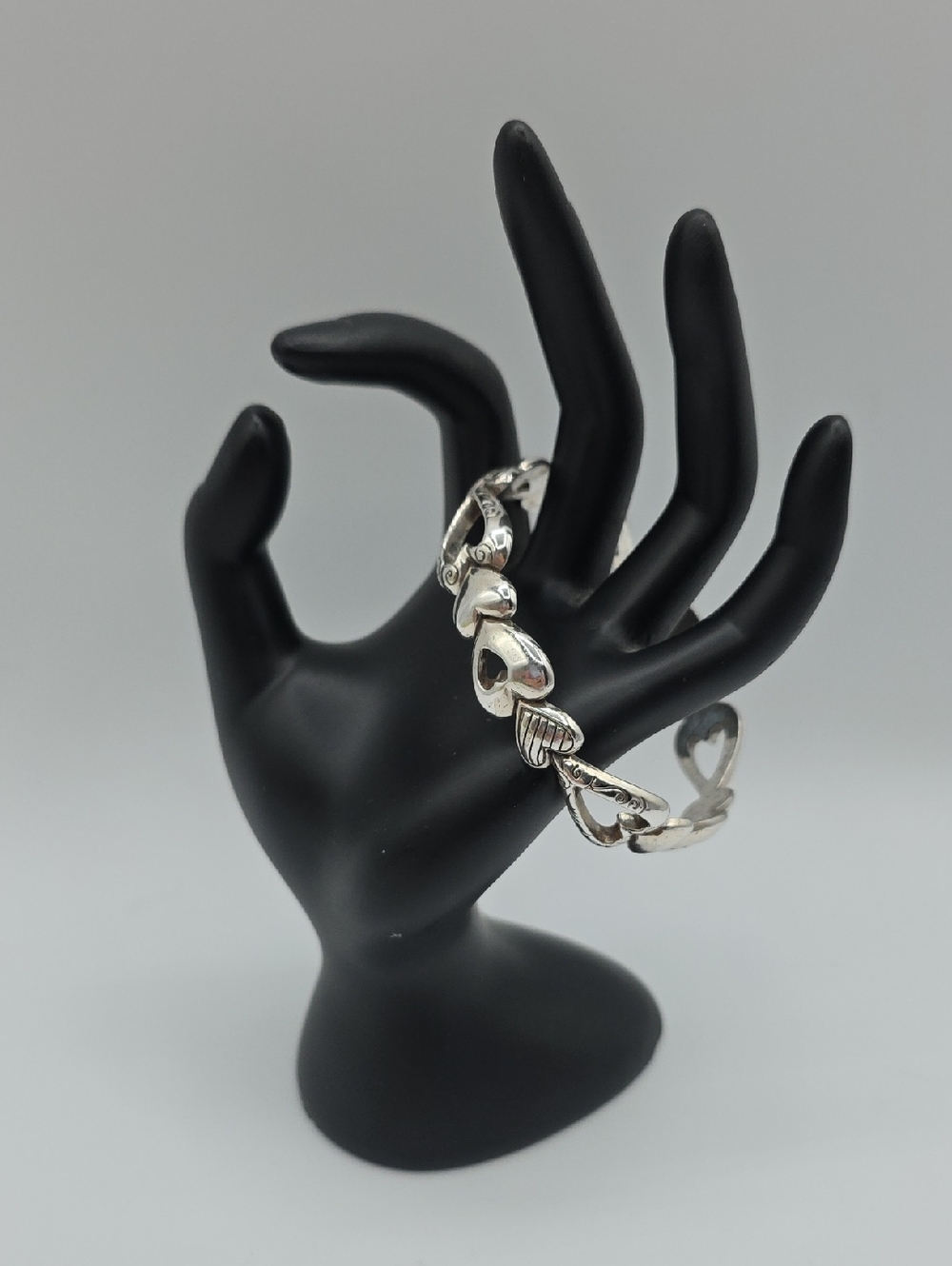 Vintage Brighton Silver Plated Hearts Bangle - Huntington Beach Collection